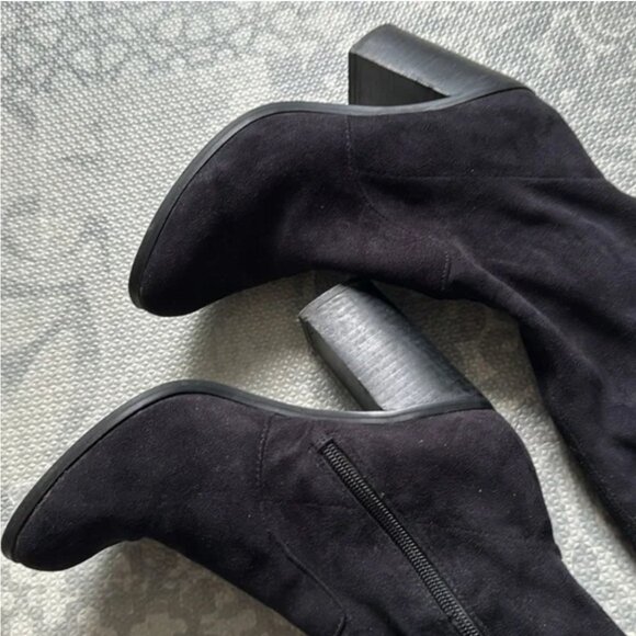 Like new, black suede knee high boots size 37 EU, 6.5 US , FOREVER NEW , - Picture 5 of 9